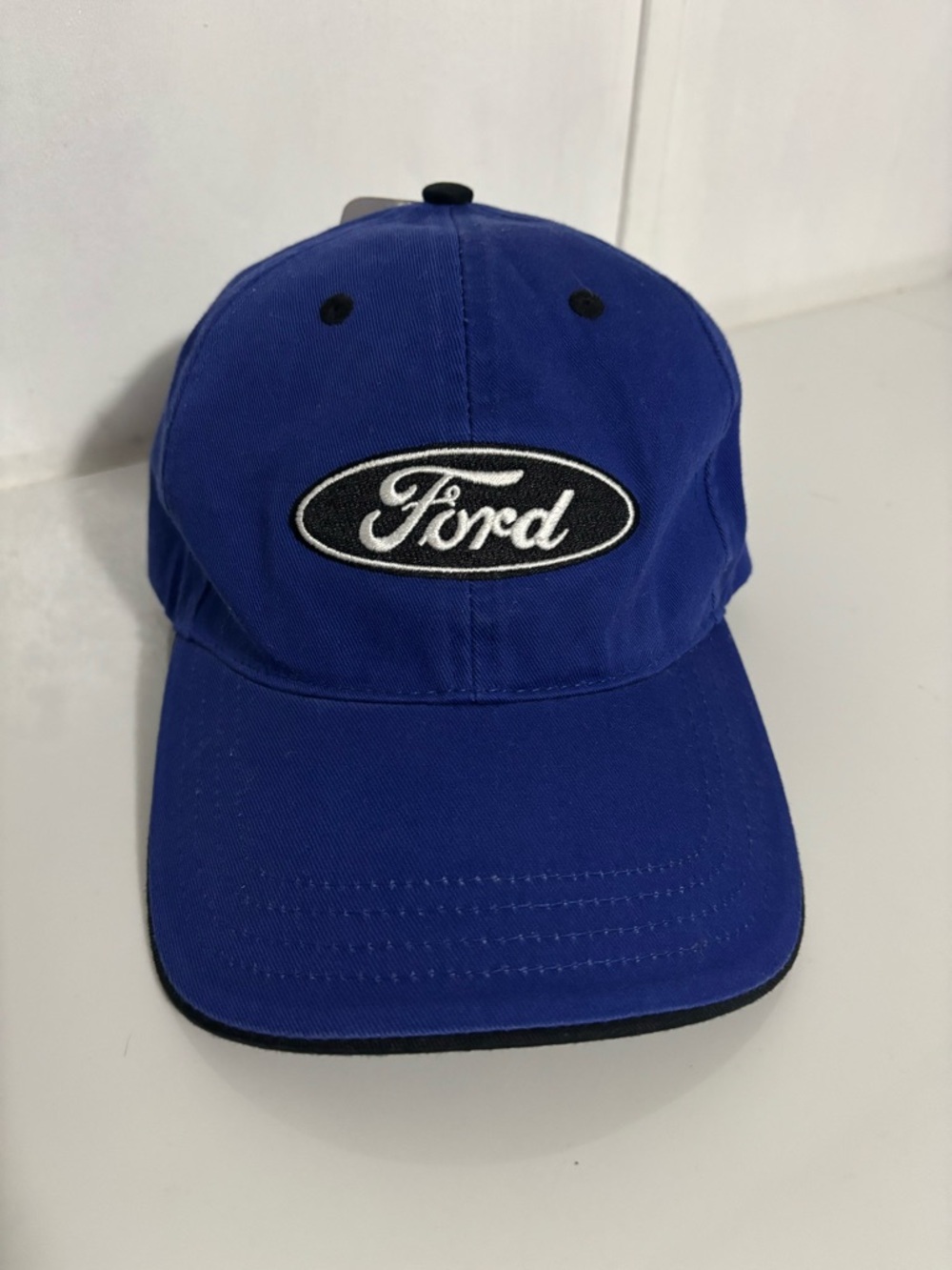 FORD Embroidered Logo Cotton Adjustable Royal Blue Cap Baseball Type